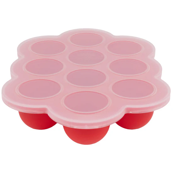 Silicone Baby Food Freezer Tray Red
