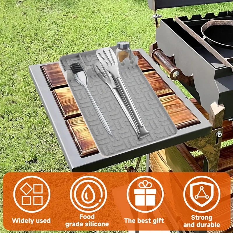 Bbq Grill Tool Resting Mat Heat Resistant