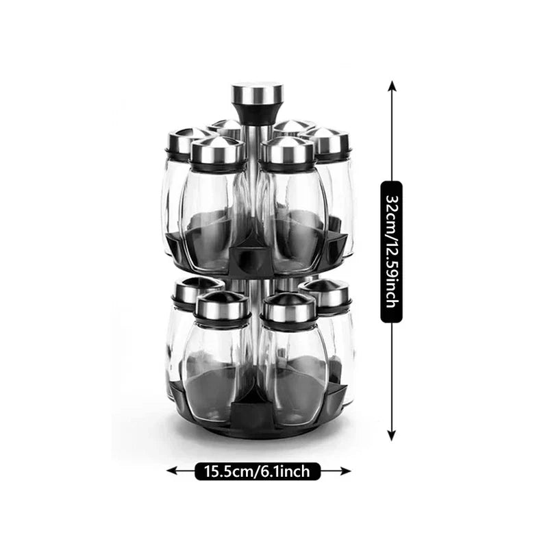 Double Layer Rotating Spice Rack Organizer
